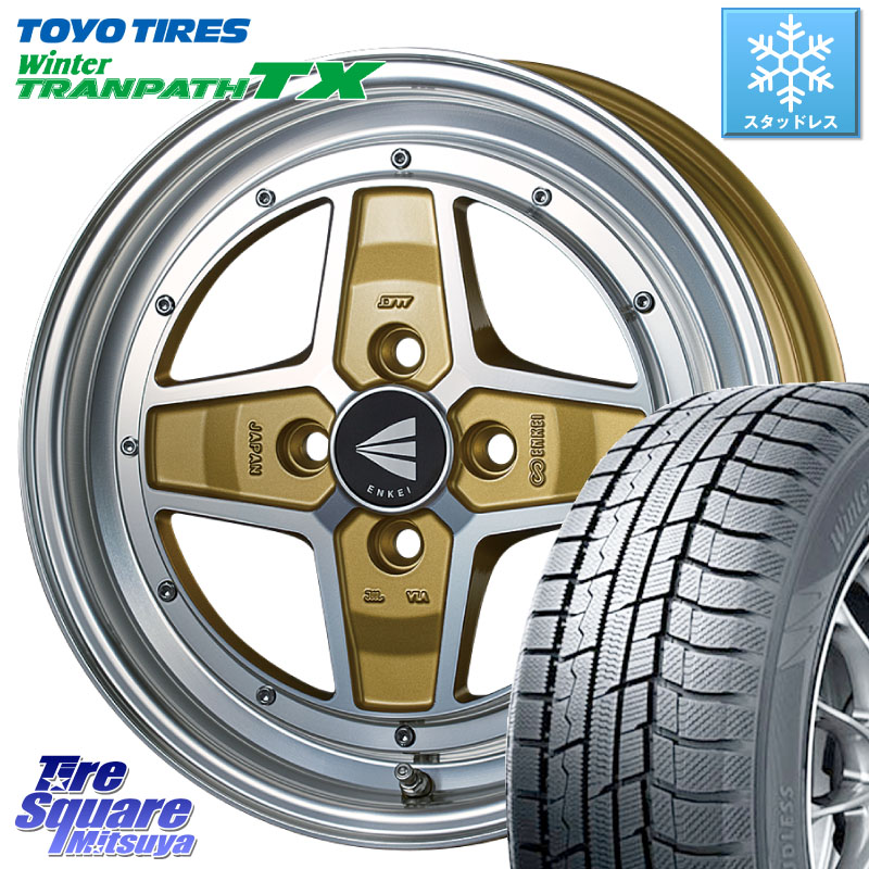 TOYO WINTERTRANPATH TX 2024~2025年製 ウィンター トランパス TX スタッドレス ミツヤ 165/55R15 ENKEI エンケイ NEO CLASSIC APACHE2 アパッチ ネオクラシック 15インチ 15 X 5.0J +45 4穴 100 タント スペーシア サクラ