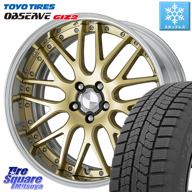 TOYO オブザーブ ギズ2 〇 OBSERVE GIZ2 スタッドレス ミツヤ 215/45R18 WORK Lanvec LM1 O Disk 18インチ 2ピース 18 X 8.0J +55 5穴 100