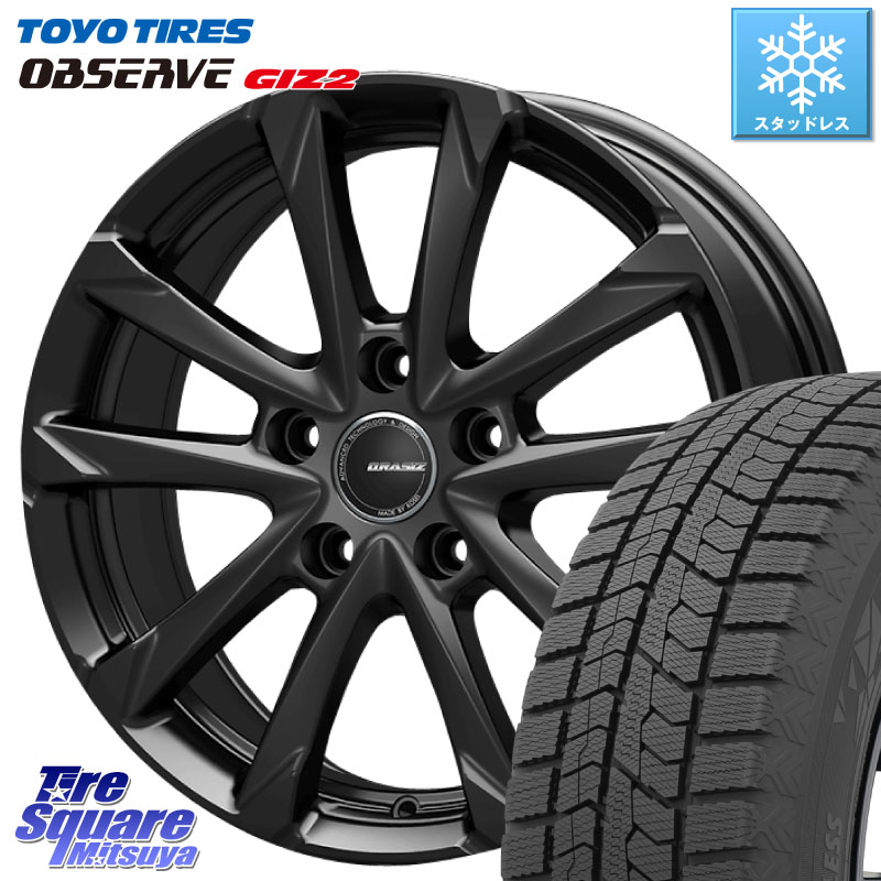 TOYO オブザーブ ギズ2 〇 OBSERVE GIZ2 スタッドレス ミツヤ 245/50R18 KOSEI QGC810B QRASIZ GC36F クレイシズ ホイール 18インチ 18 X 7.5J +38 5穴 114.3