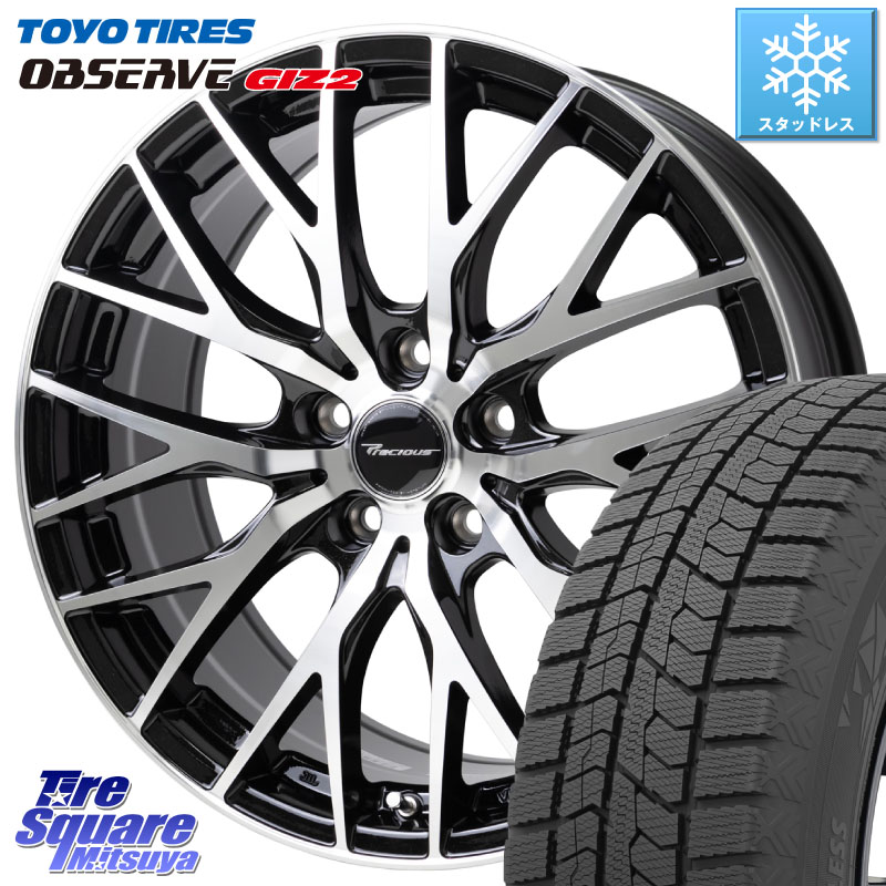 TOYO オブザーブ ギズ2 〇 OBSERVE GIZ2 スタッドレス ミツヤ 225/45R18 HotStuff Precious HM-1 V2 プレシャス ホイール 18インチ 18 X 7.0J +48 5穴 114.3 P15キックス RP6～8ステップワゴン CX-3 レヴォーグ RC系オデッセイ前期
