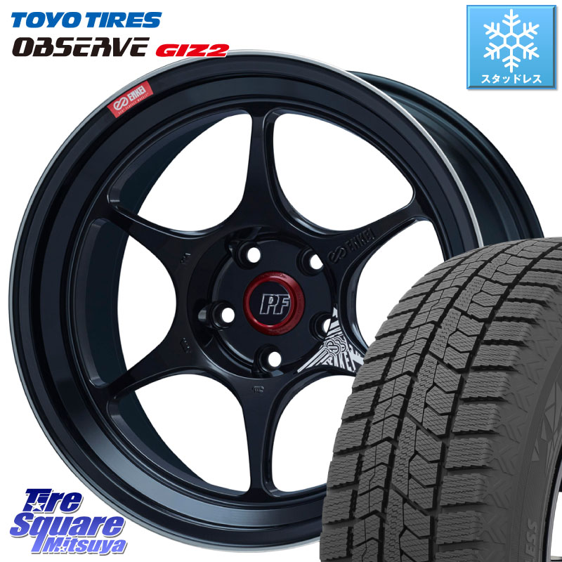 TOYO オブザーブ ギズ2 〇 OBSERVE GIZ2 スタッドレス ミツヤ 215/50R17ENKEI エンケイ PerformanceLine PF06 BK ホイール 17インチ 17X7.0J 45 5穴 114.3 MAZDA3 レヴォーグ ZE1リーフ プリウスアルファ ジェイド シビック インサイト レヴォーグ LEVORG アクセラ MAZ|タイヤスクエアミツヤ