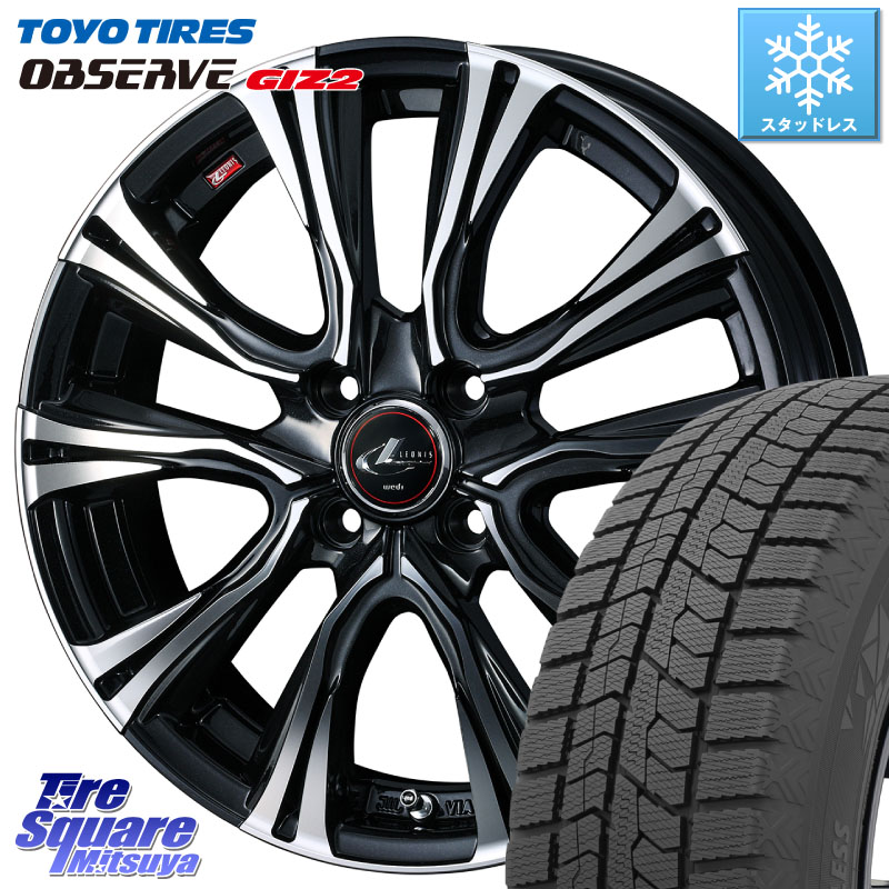 TOYO オブザーブ ギズ2 〇 2025年製 在庫● OBSERVE GIZ2 4本単位での販売 スタッドレス ミツヤ 185/65R15 WEDS 41214 LEONIS VR PBMC ウェッズ レオニス ホイール 15インチ 15 X 5.5J +50 4穴 100 E13ノート GB3＆4フリード4穴