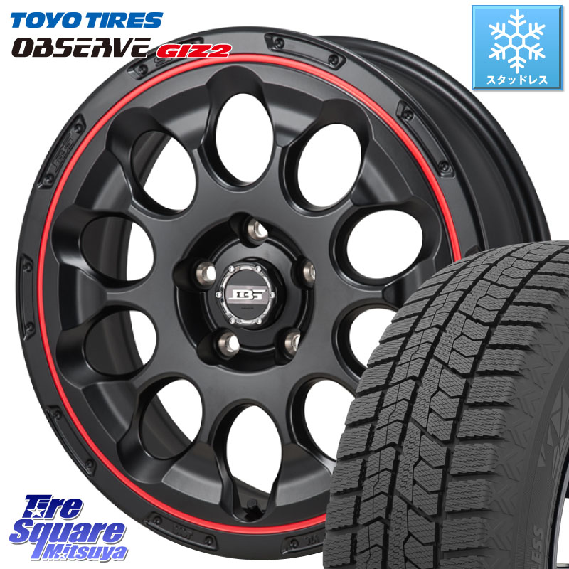 TOYO オブザーブ ギズ2 〇 OBSERVE GIZ2 スタッドレス ミツヤ 205/50R17KOSEI BOTTOM GARCIA CHRONO レッドリム ホイール 17インチ 17X7.0J 38 5穴 114.3 GRヤリスRSノーマルキャリパー オーリス カローラルミオン|タイヤスクエアミツヤ