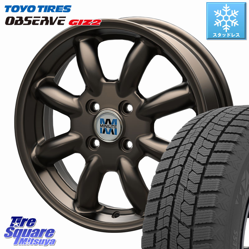 TOYO オブザーブ ギズ2 〇 2025年製 在庫● OBSERVE GIZ2 4本単位での販売 スタッドレス ミツヤ 165/70R14KOSEI MINILITE ブロンズ ホイール 14インチ ミニライト 14X4.5J 45 4穴 100 Mx27/37/47Sソリオ・MB37SデリカD2 ハスラー MAx6S系ソリオ デリカD:2 D2 Kei ラピ|タイヤスクエアミツヤ