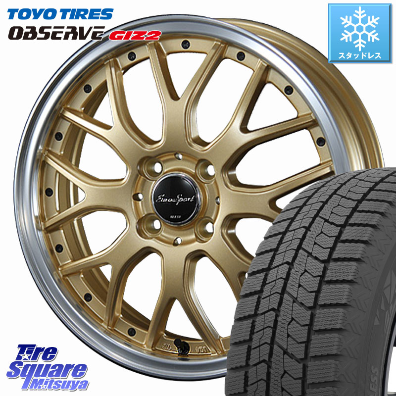 TOYO オブザーブ ギズ2 〇 OBSERVE GIZ2 スタッドレス ミツヤ 195/60R16 BLEST EuroSport Type815 ホイール 16インチ 16 X 6.0J +48 4穴 100 E13ノートクロスオーバー