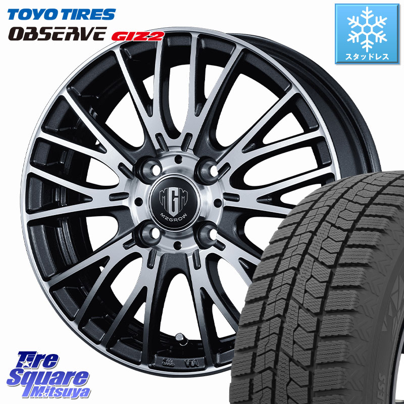 TOYO オブザーブ ギズ2 〇 OBSERVE GIZ2 スタッドレス ミツヤ 155/65R14 KOSEI MZ-GROW VM25R ホイール 14インチ 14 X 4.5J +45 4穴 100 N-BOX デリカミニ2WD タント スペーシア サクラ ハイゼット アゲトラCustom車用※軽自動車専用ホイール※