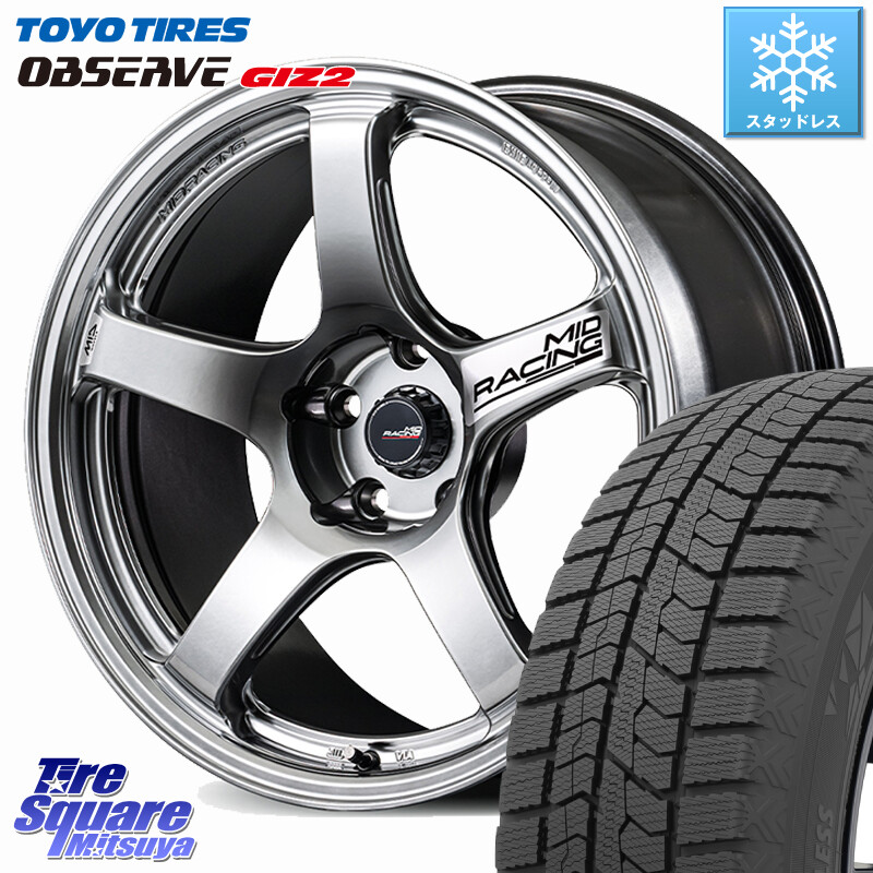 TOYO オブザーブ ギズ2 〇 OBSERVE GIZ2 スタッドレス ミツヤ 205/50R17MANARAY MID RACING R50 EVO ホイール 17インチ 17X7.5J 48 5穴 114.3 GU系インプレッサ フロンクス｜タイヤスクエアミツヤ 106,470円