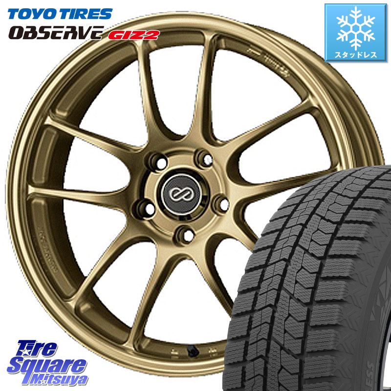 TOYO オブザーブ ギズ2 〇 OBSERVE GIZ2 スタッドレス ミツヤ 245/50R18 ENKEI エンケイ PerformanceLine PF01 ゴールド ホイール 18 X 8.0J +45 5穴 114.3