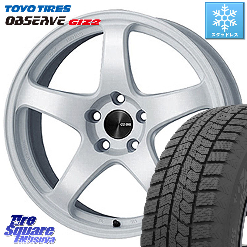 TOYO オブザーブ ギズ2 〇 OBSERVE GIZ2 スタッドレス ミツヤ 195/55R16ENKEI エンケイ PerformanceLine PF05 WH 16インチ 16X6.5J 50 4穴 100 キューブ CUBE 日産 アクア|タイヤスクエアミツヤ