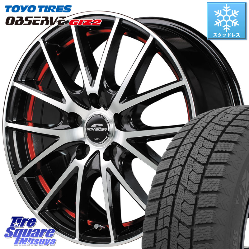 TOYO オブザーブ ギズ2 〇 OBSERVE GIZ2 スタッドレス ミツヤ 205/50R17 MANARAY MID SCHNEIDER シュナイダー RX27 RX-27 ホイール 4本 17インチ 17 X 7.0J +48 5穴 114.3 C27セレナ GU系インプレッサ フロンクス