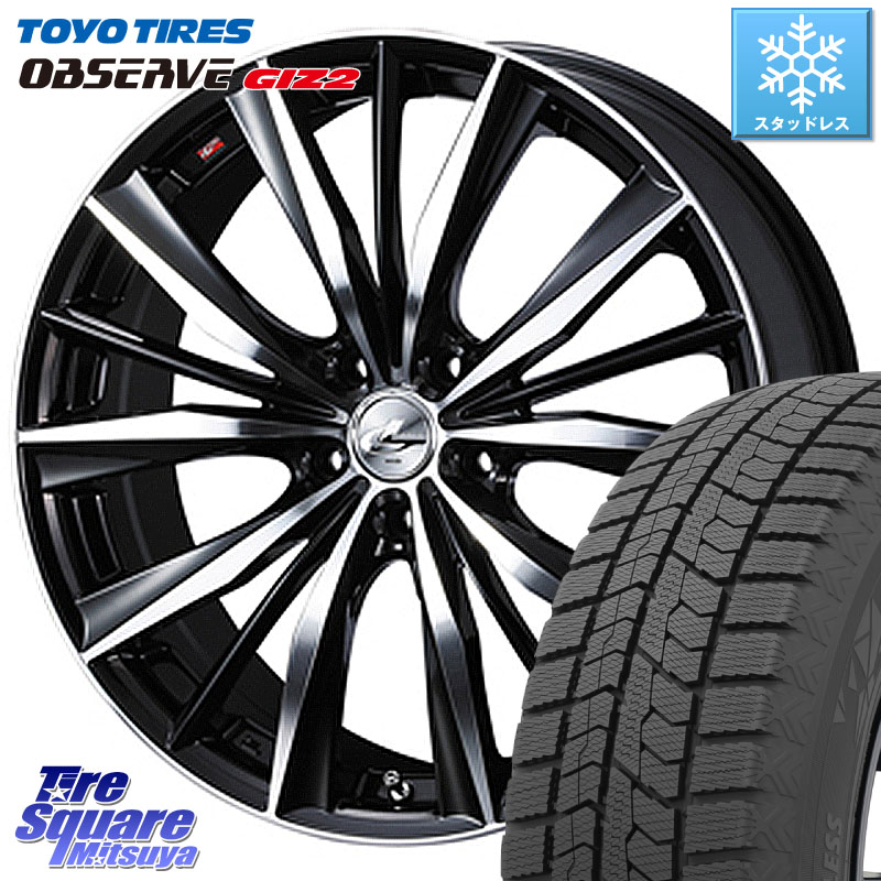 TOYO オブザーブ ギズ2 〇 OBSERVE GIZ2 スタッドレス ミツヤ 225/55R19 WEDS 33289 レオニス VX 特価● ウェッズ Leonis BKMC ホイール 19インチ 19 X 8.0J +48 5穴 114.3 CX-5 CX-8 BT5レガシィアウトバック