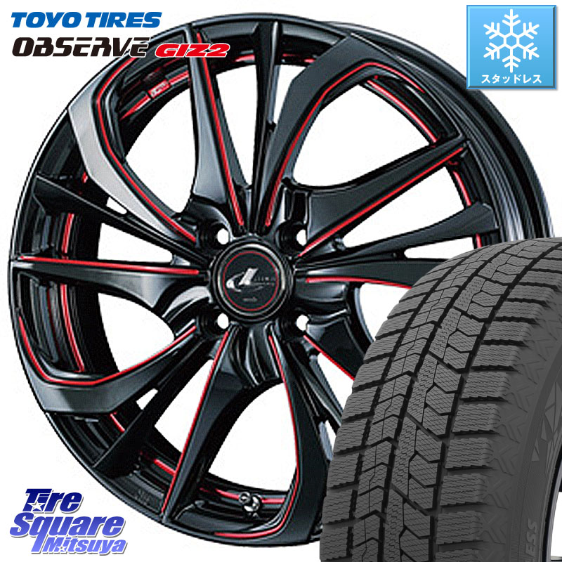 TOYO オブザーブ ギズ2 〇 OBSERVE GIZ2 スタッドレス ミツヤ 205/50R17 WEDS ウェッズ Leonis レオニス TE BKSC ホイール 17インチ 17 X 6.5J +42 4穴 100 E13オーラ
