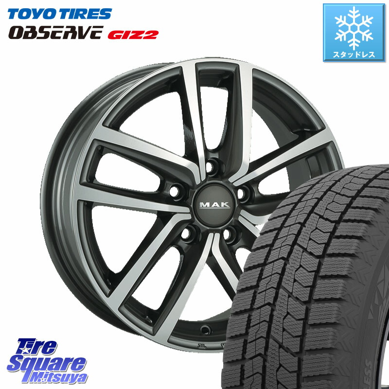 TOYO オブザーブ ギズ2 〇 OBSERVE GIZ2 スタッドレス ミツヤ 215/55R17 阿部商会 MAK DRESDEN ホイール 17インチ 17 X 7.0J(VW PASSAT 3CC) +40 5穴 112 フォルクスワーゲン パサート