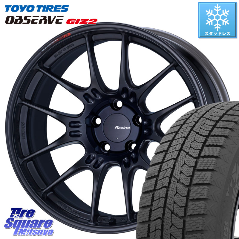 TOYO オブザーブ ギズ2 〇 2025年製 在庫●セール OBSERVE GIZ2 4本単位での販売 スタッドレス ミツヤ 225/45R17 ENKEI エンケイ RACING GTC02 BK ホイール 17インチ 17 X 8.5J +40 5穴 100 BRZ・86・GR86ローダウン車