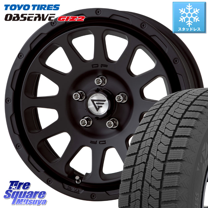 TOYO オブザーブ ギズ2 〇 OBSERVE GIZ2 スタッドレス ミツヤ 215/50R17 DELTA FORCE デルタフォース オーバル BK 17インチ 7J ホイール 17 X 7.0J +32 5穴 114.3