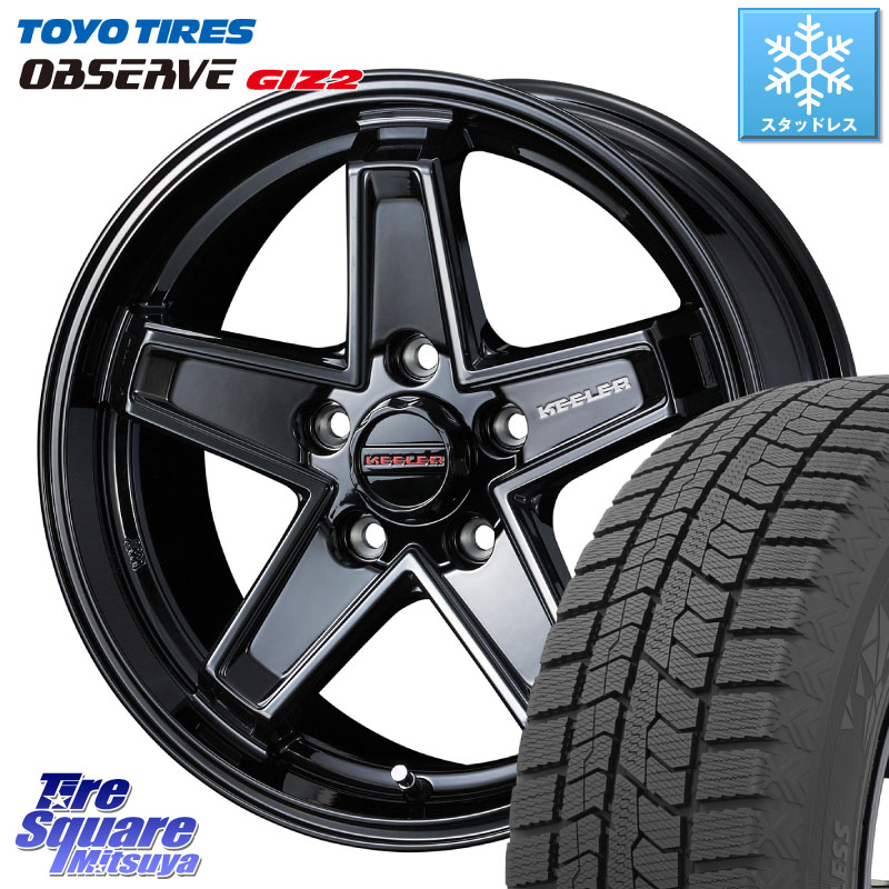 TOYO オブザーブ ギズ2 〇 OBSERVE GIZ2 スタッドレス ミツヤ 215/50R17WEDS KEELER TACTICS ブラック ホイール 17インチ キーラー タクティクス 17X7.0J 38 5穴 114.3 ZE1リーフ プリウスアルファ SAI シビック インサイト｜タイヤスクエアミツヤ 93,781円