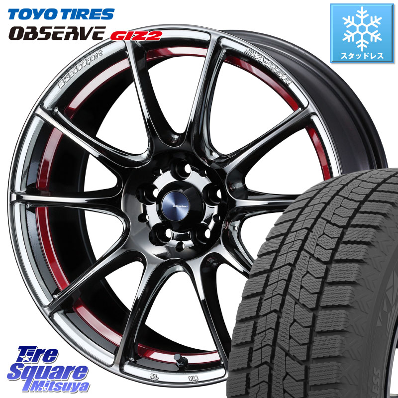 TOYO オブザーブ ギズ2 〇 OBSERVE GIZ2 スタッドレス ミツヤ 245/50R18WEDS 【欠品次回09月上旬】 WedsSport SA-25R SA25R ウェッズ スポーツ ホイール 18インチ 18X8.0J 45 5穴 114.3 フーガ FUGA 日産|タイヤスクエアミツヤ