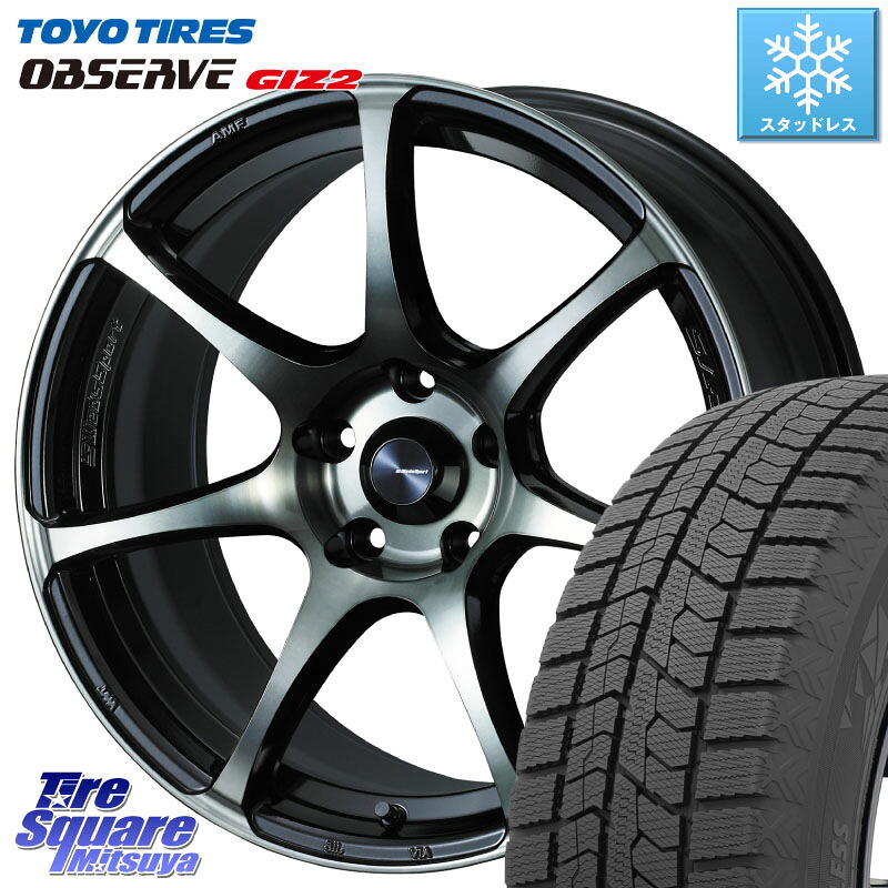 TOYO オブザーブ ギズ2 〇 OBSERVE GIZ2 スタッドレス ミツヤ 225/45R18 WEDS 73987 ウェッズ スポーツ SA75R SA-75R 18インチ 18 X 8.0J +42 5穴 114.3 プリウスアルファ リーフ
