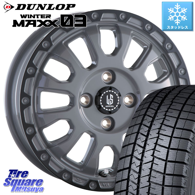DUNLOP ウィンターマックス03 WM03 ダンロップ スタッドレス ミツヤ 185/60R16阿部商会 LA STRADA AVENTURA アヴェンチュラ 16インチ 16X6.0J 40 4穴 100 アクアクロスオーバー FITクロスター MAZDA2 マツダ2(デミオ)｜タイヤスクエアミツヤ 92,747円