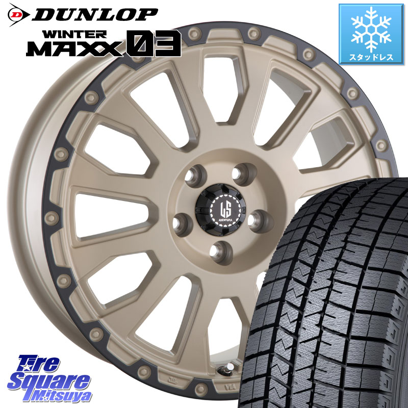 DUNLOP ウィンターマックス03 WM03 ダンロップ スタッドレス ミツヤ 225/55R17 阿部商会 LA STRADA AVENTURA アヴェンチュラ GAR 17インチ 17 X 7.5J(MINI F60) +50 5穴 112 MINI ミニ クロスオーバー F60