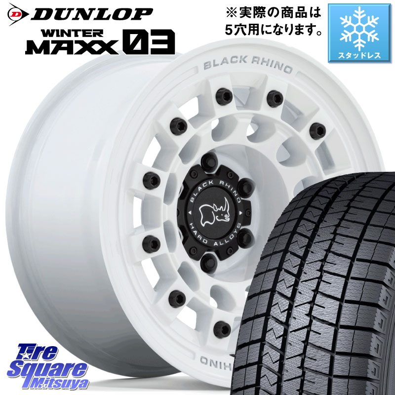 DUNLOP ウィンターマックス03 WM03 ダンロップ スタッドレス ミツヤ 215/60R17 BLACK RHINO FUJI フジ ホイール 17インチ ブラックライノ 17 X 8.0J +38 5穴 114.3 20系アルファード