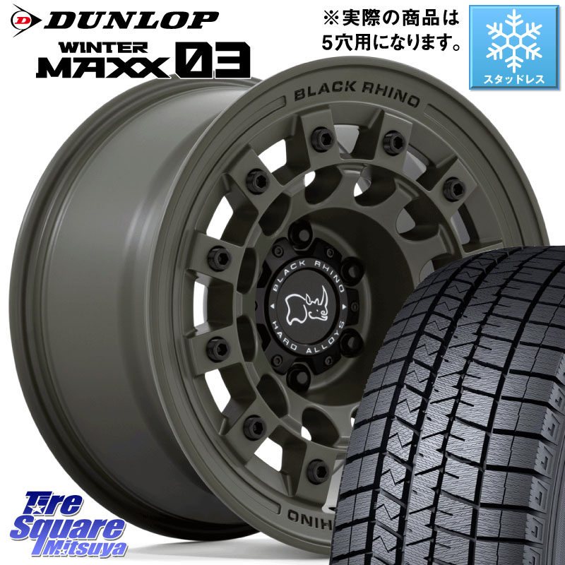 DUNLOP ウィンターマックス03 WM03 ダンロップ スタッドレス ミツヤ 215/60R17 BLACK RHINO FUJI フジ ホイール 17インチ ブラックライノ 17 X 8.0J +38 5穴 114.3 20系アルファード 153,045円