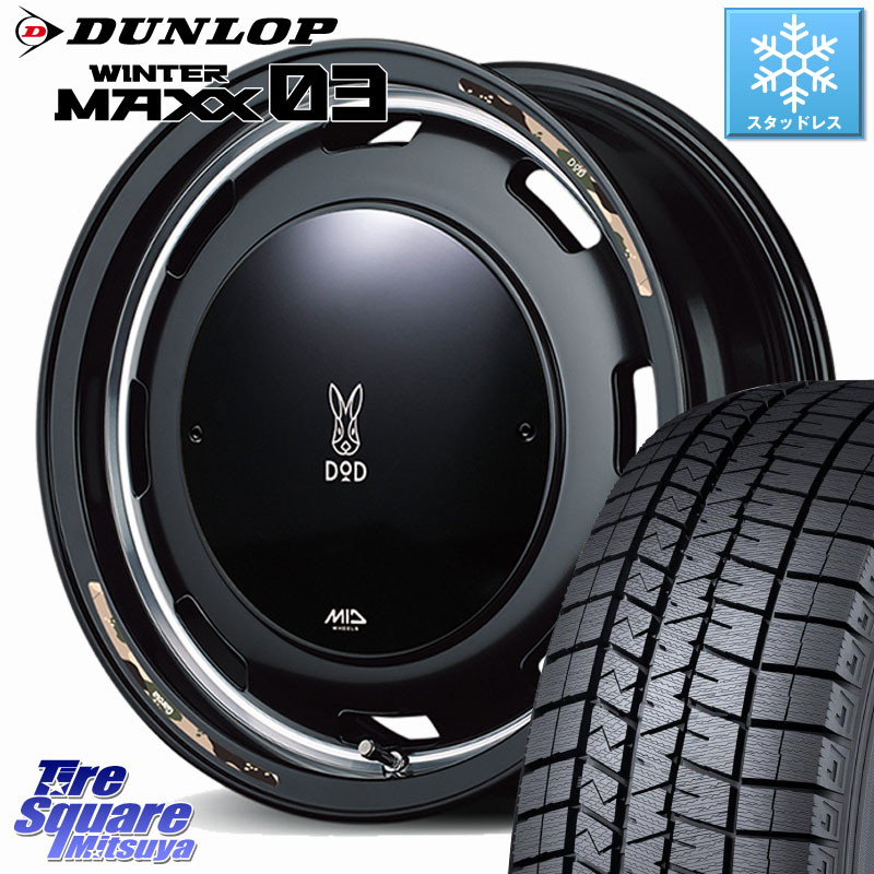 DUNLOP ウィンターマックス03 WM03 ダンロップ スタッドレス ミツヤ 215/65R16 MANARAY MID x DOD ウシャリントバリ ※インセット-5 ホイール 16インチ 16 X 6.0J +0 5穴 139.7 ジムニー専用(要オーバーフェンダー等) ジムニ－シエラ・ノマド(カスタム)
