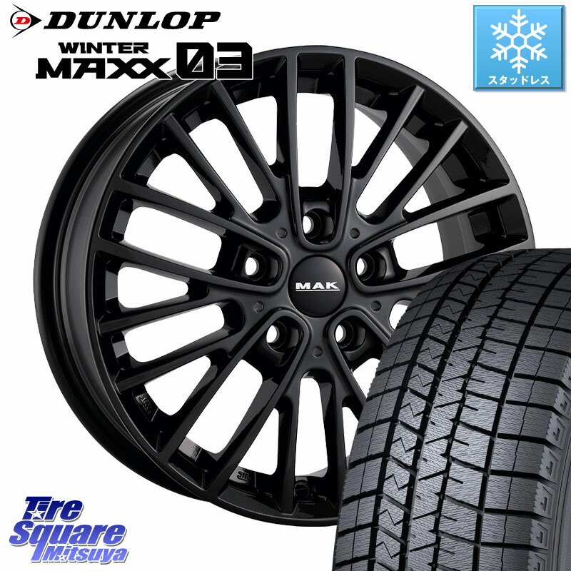 DUNLOP ウィンターマックス03 WM03 ダンロップ スタッドレス ミツヤ 205/55R16 阿部商会 MAK CHELSE BK ホイール 16インチ 16 X 7.0J(MINI F54) +52 5穴 112 MINI ミニ クラブマン F54 108,145円
