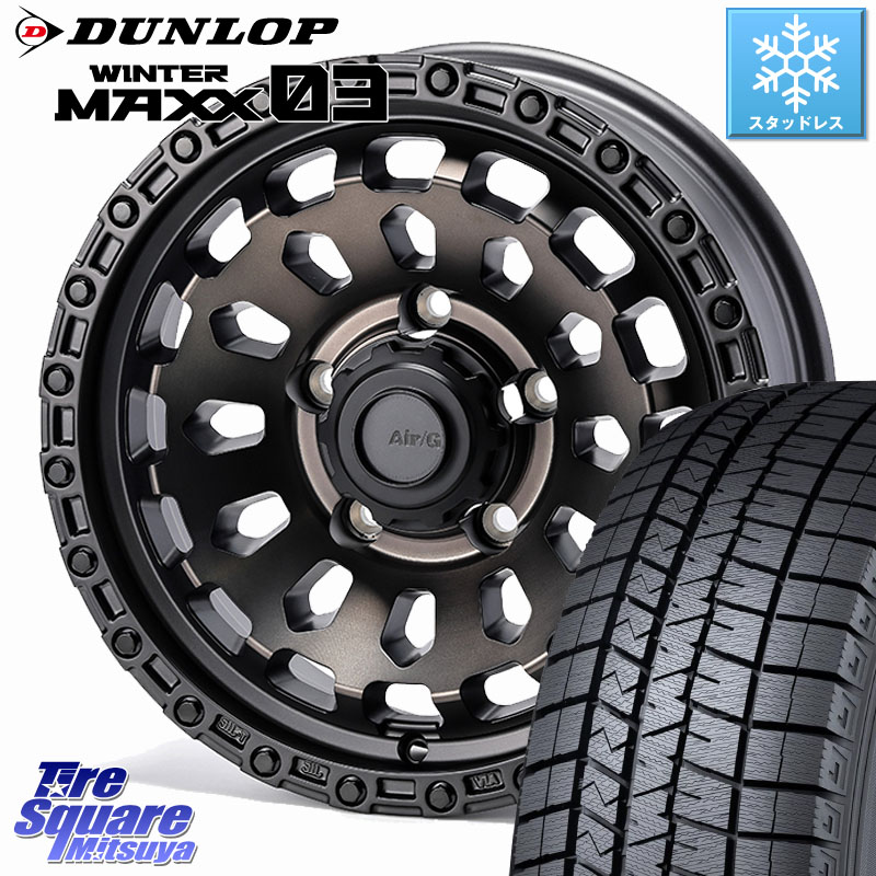 DUNLOP ウィンターマックス03 WM03 ダンロップ スタッドレス ミツヤ 215/65R16 4X4エンジニアリング Air/G VULCAN GHOST ホイール 16インチ 16 X 6.0J +0 5穴 139.7 ジムニー専用(要オーバーフェンダー等) ジムニ－シエラ・ノマド(カスタム)