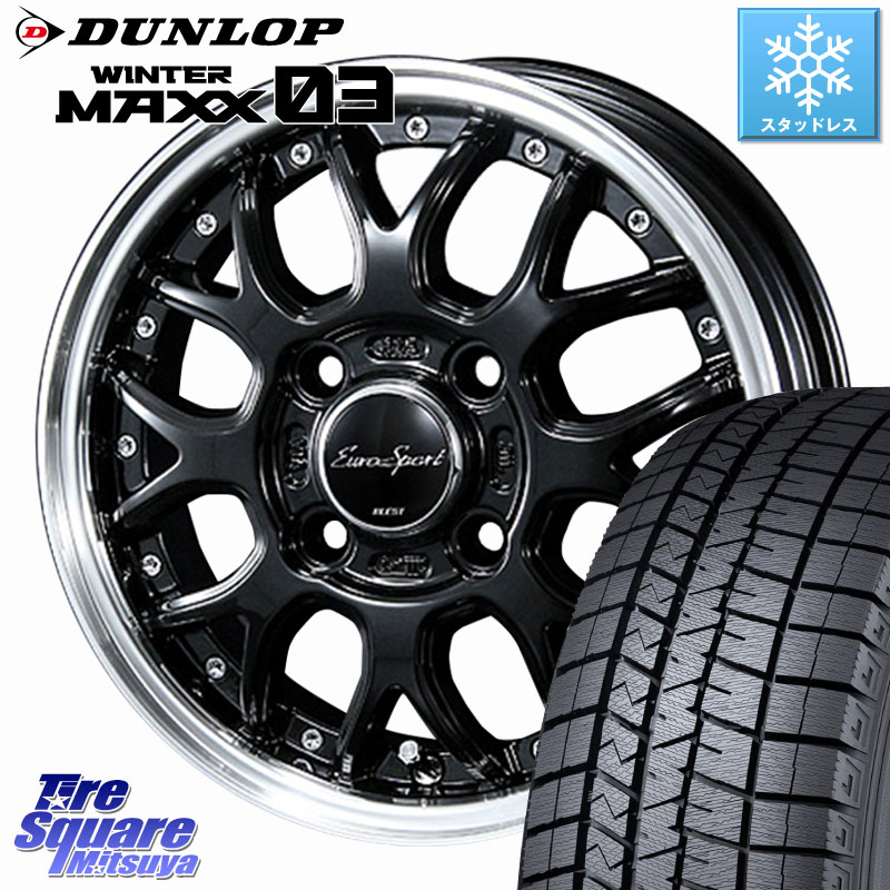 DUNLOP ウィンターマックス03 WM03 ダンロップ スタッドレス ミツヤ 155/65R14 BLEST EuroSport Type815 軽自動車専用 ホイール 14インチ 14 X 4.5J +45 4穴 100 N-BOX デリカミニ2WD タント スペーシア サクラ ハイゼット アゲトラCustom車用※軽自動車専用ホイール※ 58,570円