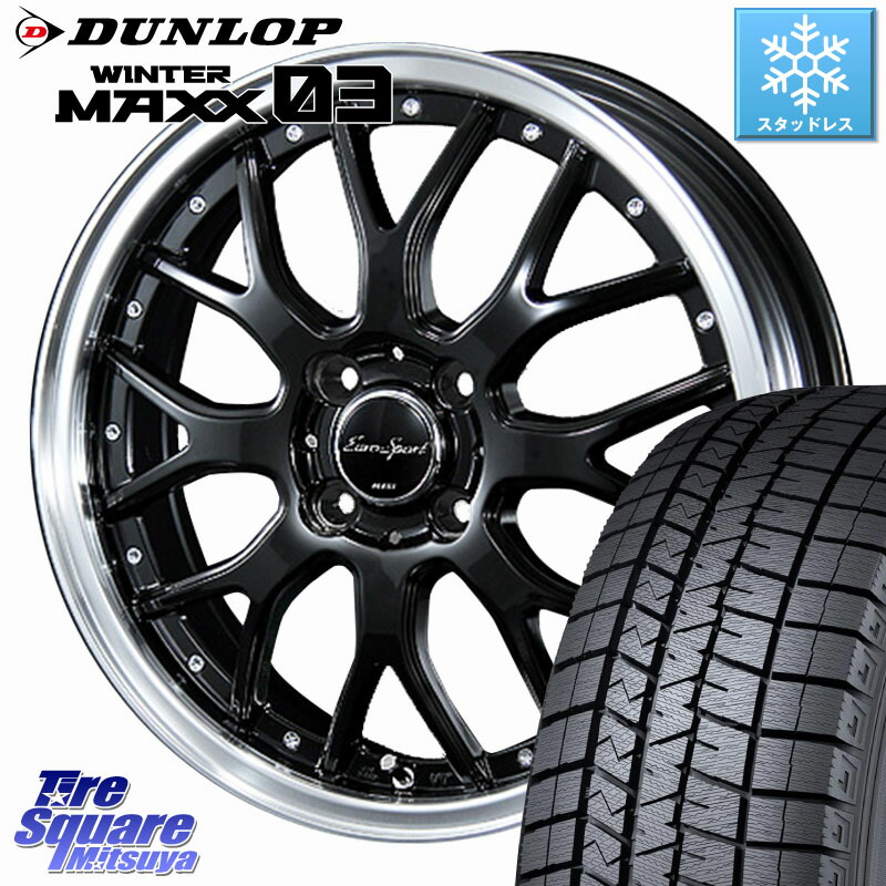 DUNLOP ウィンターマックス03 エクストラロード WM03 ダンロップ スタッドレス ミツヤ 175/65R15 BLEST EuroSport Type815 軽自動車専用 ホイール 15インチ 15 X 5.0J +45 4穴 100
