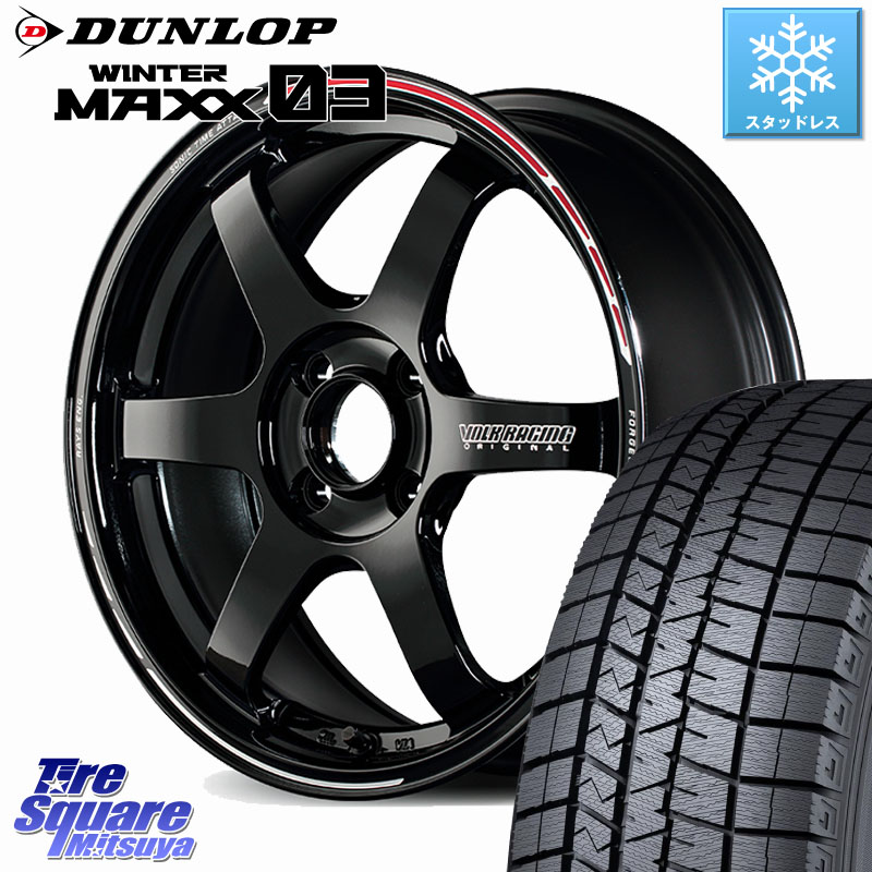 DUNLOP ウィンターマックス03 WM03 ダンロップ スタッドレス ミツヤ 205/55R16RAYS 【欠品次回3~4月】 TE37 SONIC TIME ATTACK EDITION 鍛造 ホイール 16インチ 16X7.0J 36 4穴 100 MAZDA2|タイヤスクエアミツヤ