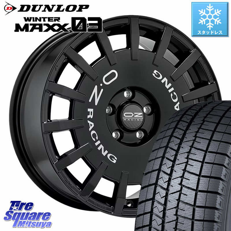 DUNLOP ウィンターマックス03 WM03 ダンロップ スタッドレス ミツヤ 225/60R16OZ Rally Racing ラリーレーシング ホイール 16インチ 16X7.0J 35 5穴 114.3|タイヤスクエアミツヤ