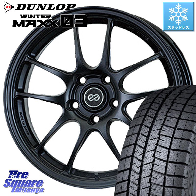 DUNLOP ウィンターマックス03 WM03 ダンロップ スタッドレス ミツヤ 215/40R18 ENKEI エンケイ PerformanceLine PF01 BK ホイール 18 X 7.0J +48 5穴 114.3