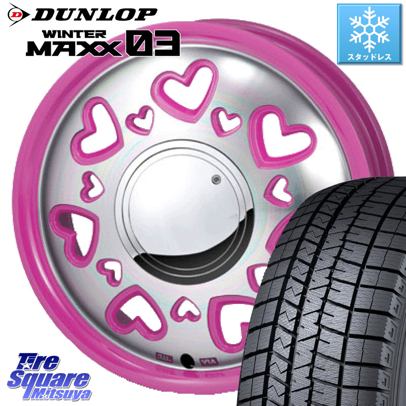 DUNLOP ウィンターマックス03 WM03 ダンロップ スタッドレス ミツヤ 165/55R15 MONZA K Quty キューティー ホイール 15インチ 15 X 4.5J +43 4穴 100 N-BOX タント スペーシア サクラ