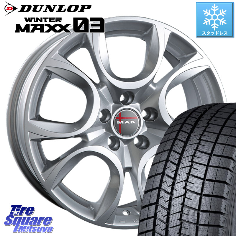 DUNLOP ウィンターマックス03 WM03 ダンロップ スタッドレス ミツヤ 225/50R17 阿部商会 MAK TORINO(トリノ) ホイール 17インチ 17 X 7.5J(ALFAROMEO JULIA 952) +41 5穴 110 アルファロメオ ジュリア 131,380円