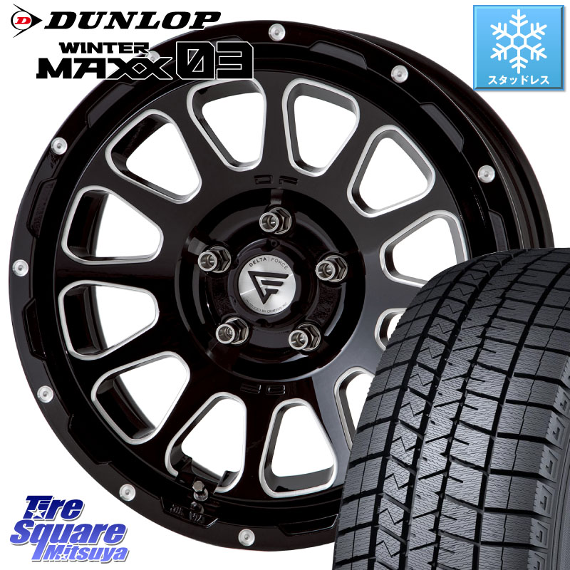 DUNLOP ウィンターマックス03 WM03 ダンロップ スタッドレス ミツヤ 215/60R17 DELTA FORCE デルタフォース オーバル 8J ホイール 17インチ 17 X 8.0J +35 5穴 114.3 20系アルファード