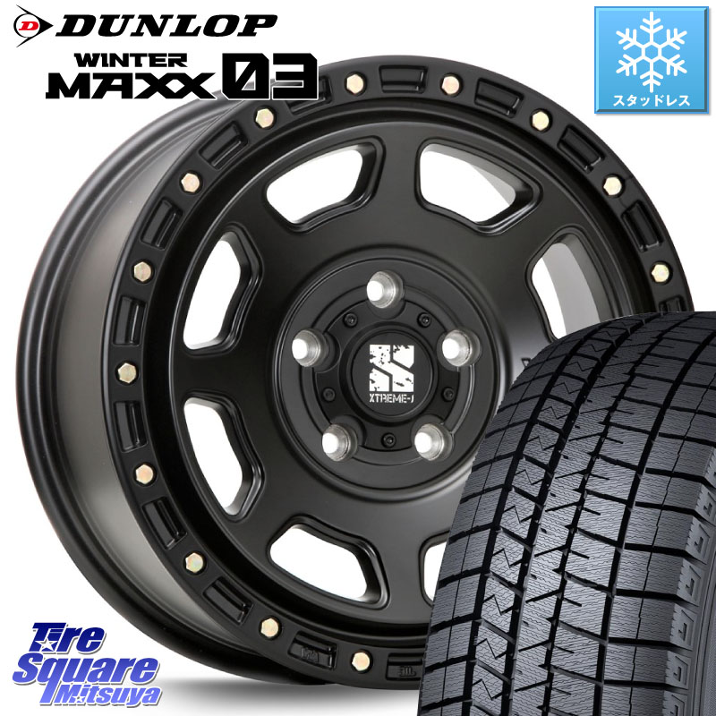DUNLOP ウィンターマックス03 WM03 ダンロップ スタッドレス ミツヤ 245/45R18 MLJ XJ07 XTREME-J BK ホイール 18インチ 18 X 8.0J +40 5穴 114.3