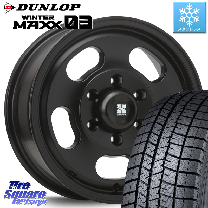 DUNLOP ウィンターマックス03 WM03 ダンロップ スタッドレス ミツヤ 215/65R16MLJ XTREME-J D SLOT D-SLOT Dスロット サテンブラック ホイール 16インチ 16X6.5J 25 6穴 139.7|タイヤスクエアミツヤ