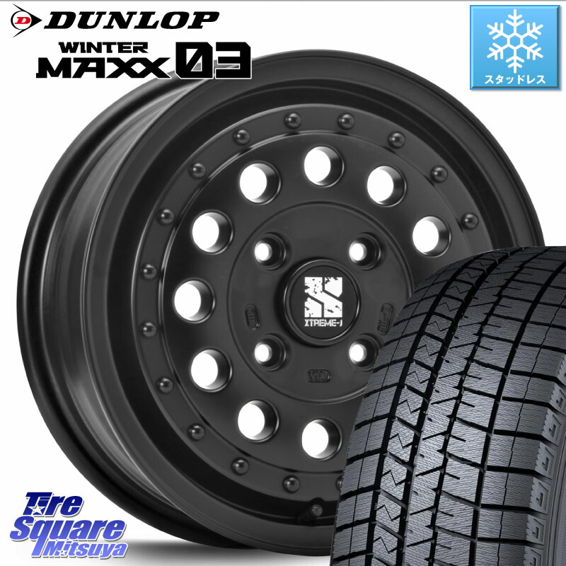 DUNLOP ウィンターマックス03 WM03 ダンロップ スタッドレス ミツヤ 155/65R14 MLJ XTREME-J エクストリーム RUGGED 14インチ 14 X 5.0J +45 4穴 100 N-BOX タント スペーシア ハイゼット アゲトラCustom車用※軽自動車専用ホイール※