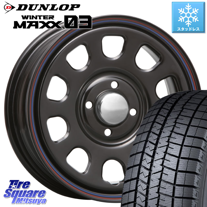 DUNLOP ウィンターマックス03 WM03 ダンロップ スタッドレス ミツヤ 165/65R14 MLJ デイトナ SS DAYTONA SS BK 4H 14インチ 14 X 5.0J +42 4穴 100 ピクシスジョイ[Cグレード] ハイゼット アゲトラCustom車用※軽自動車専用ホイール※ 52,074円