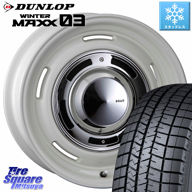 DUNLOP ウィンターマックス03 WM03 ダンロップ スタッドレス ミツヤ 175/60R16 CRIMSON ディーン クロスカントリー ホワイト 16インチ 16 X 6.0J +42 4穴 100 アクア クロスビー