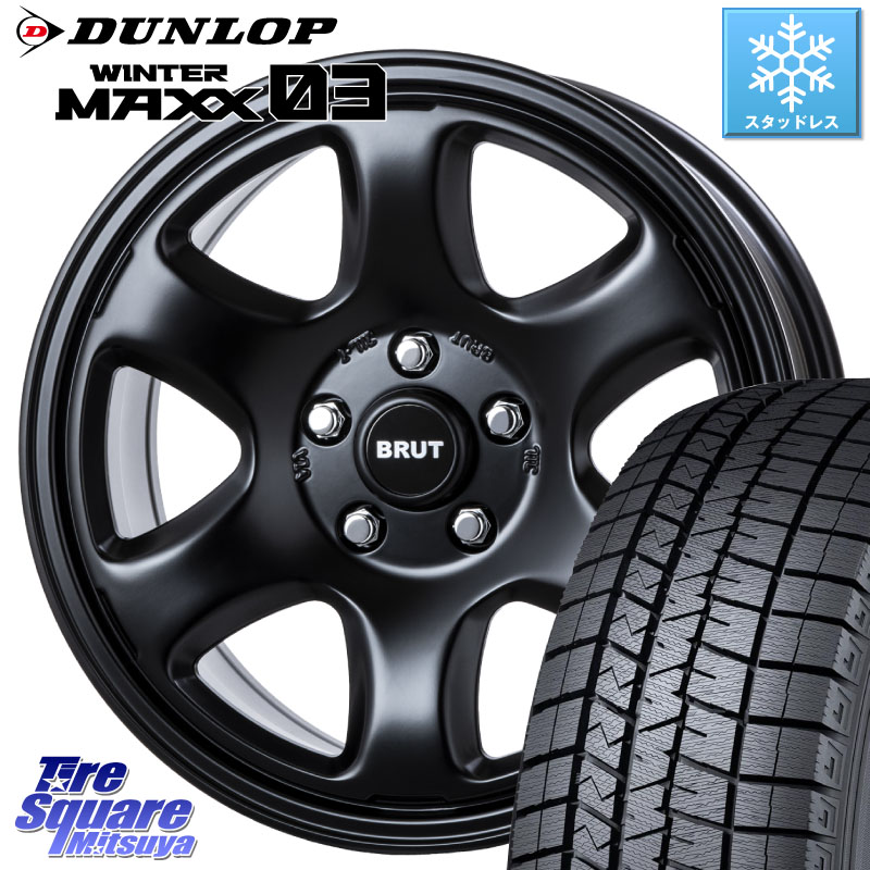 DUNLOP ウィンターマックス03 WM03 ダンロップ スタッドレス ミツヤ 215/60R17 BRUT ブルート BR-44 BR44 BK ホイール 17インチ 17 X 7.5J +38 5穴 114.3 10系カローラクロス 20系アルファード
