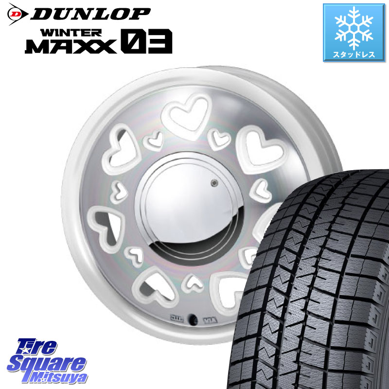 DUNLOP ウィンターマックス03 WM03 ダンロップ スタッドレス ミツヤ 165/55R15 MONZA K Quty キューティー ホイール 15インチ 15 X 4.5J +43 4穴 100 N-BOX タント スペーシア サクラ