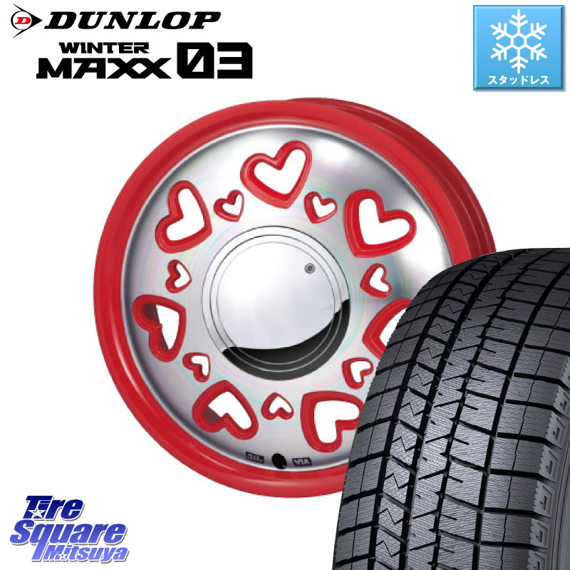 DUNLOP ウィンターマックス03 WM03 ダンロップ スタッドレス ミツヤ 165/55R15 MONZA K Quty キューティー ホイール 15インチ 15 X 4.5J +43 4穴 100 N-BOX タント スペーシア サクラ