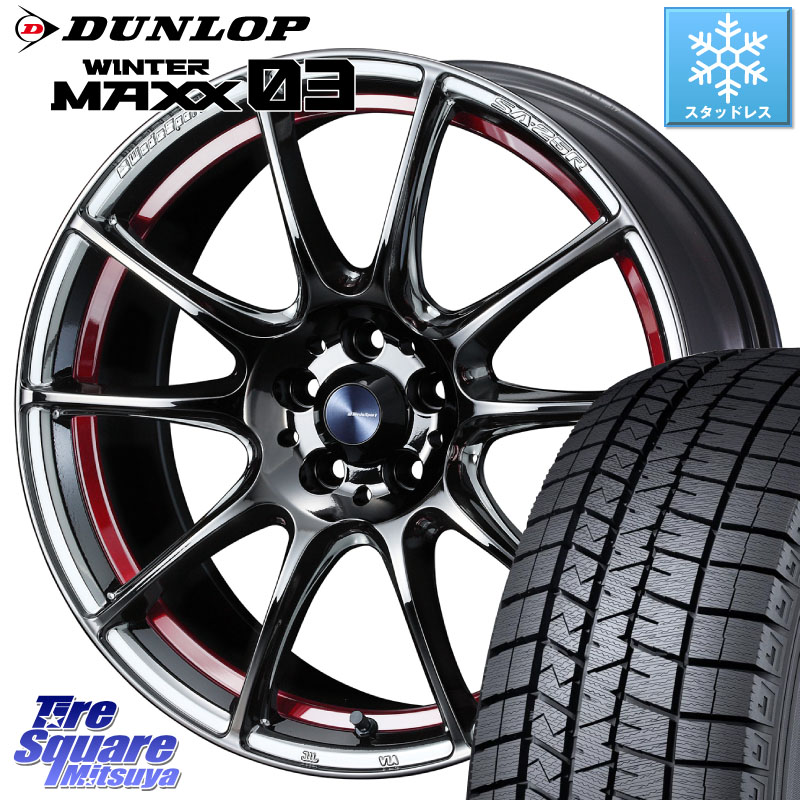DUNLOP ウィンターマックス03 WM03 ダンロップ スタッドレス ミツヤ 235/60R18 WEDS SA-25R RED ウェッズ スポーツ ホイール 18インチ 18 X 7.5J +45 5穴 114.3 CX-60 CX-80