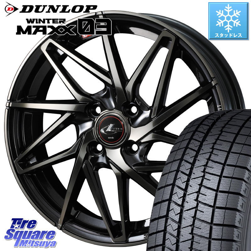 DUNLOP ウィンターマックス03 WM03 ダンロップ スタッドレス ミツヤ SUV 195/60R17 WEDS 40584 レオニス LEONIS IT PBMCTI 17インチ 17 X 6.5J +42 4穴 100 ライズ ロッキー ガソリン車 4穴
