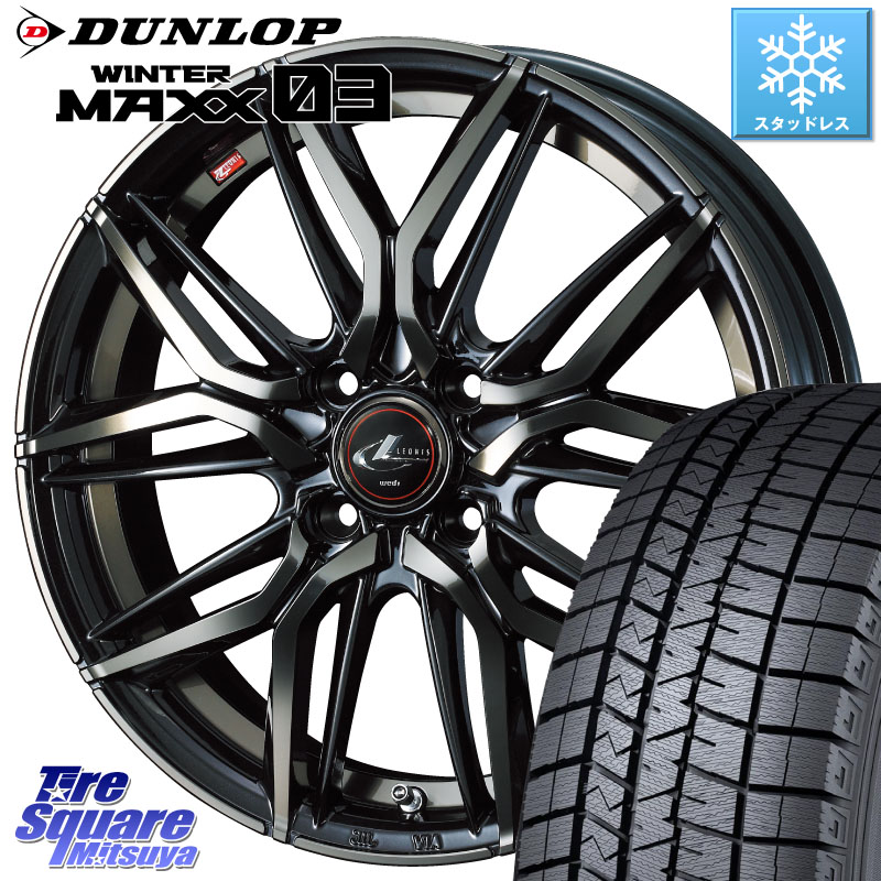 DUNLOP ウィンターマックス03 WM03 ダンロップ スタッドレス ミツヤ SUV 195/60R17 WEDS 40799 レオニス LEONIS LM PBMCTI 17インチ 17 X 6.5J +42 4穴 100 ライズ ロッキー ガソリン車 4穴