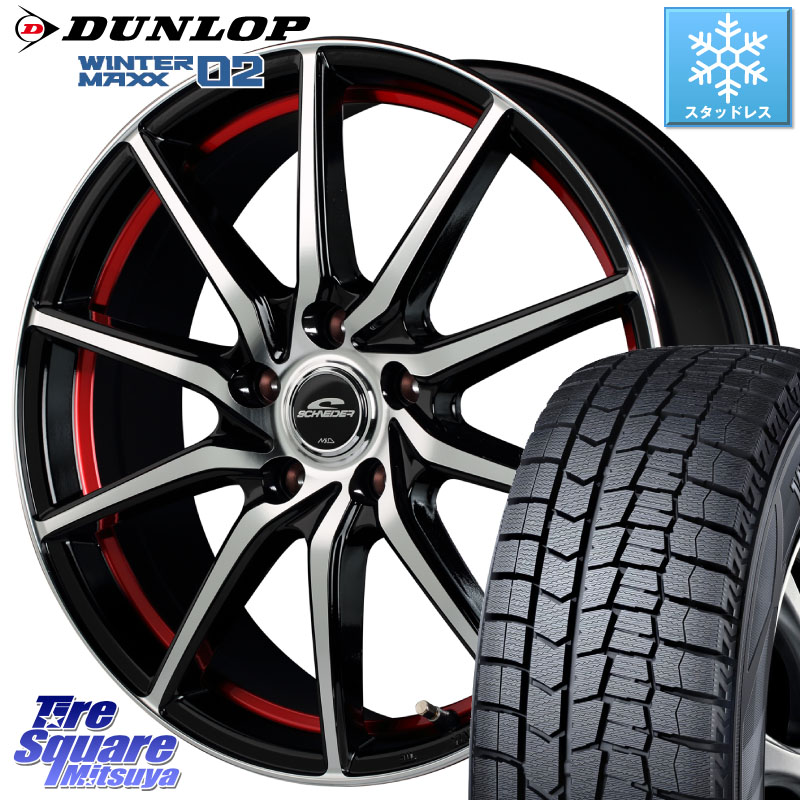 DUNLOP ウィンターマックス02 WM02 XL CUV ダンロップ スタッドレス ミツヤ 225/55R17 MANARAY MID SCHNEIDER RX810 レッド ホイール 17インチ 17 X 7.0J +48 5穴 114.3 RV系ヴェゼル MAZDA6 BN・BL系レガシィ