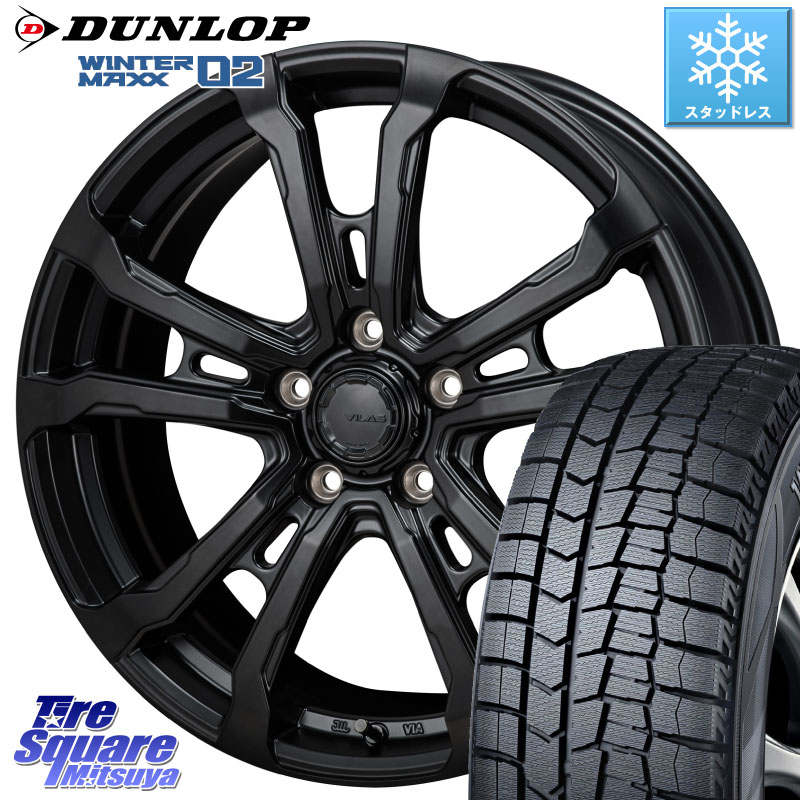 DUNLOP ウィンターマックス02 WM02 STD CUV ダンロップ スタッドレス ミツヤ 225/45R18 MONZA HI-BLOCK VILAS 18インチ 18 X 7.5J +48 5穴 114.3 プリウスアルファ P15キックス リーフ RP6～8ステップワゴン CX-3 レヴォーグ RC系オデッセイ前期